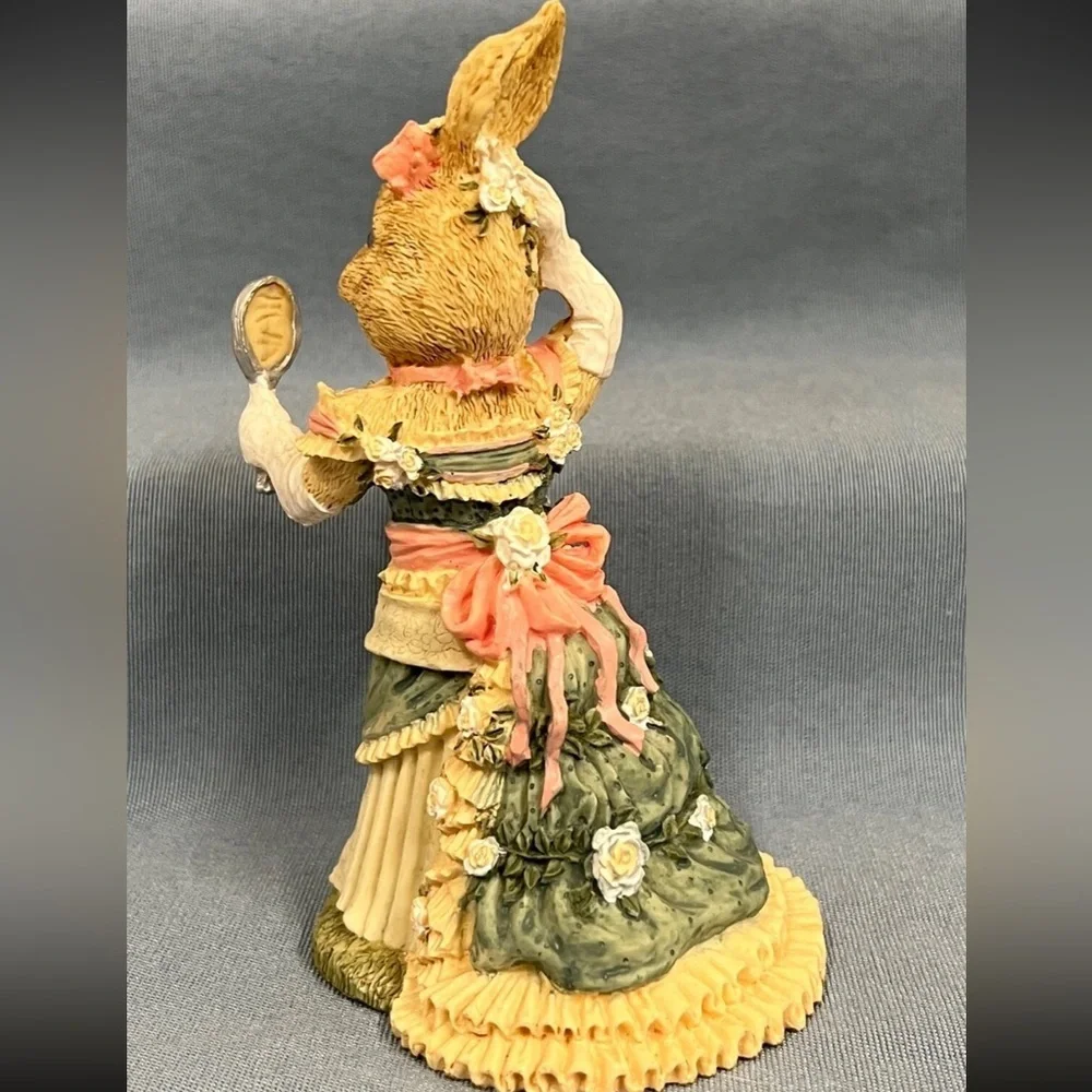 1994 The Victorian Collection Catherine CottonTail Rabbit Figurine with Mirror